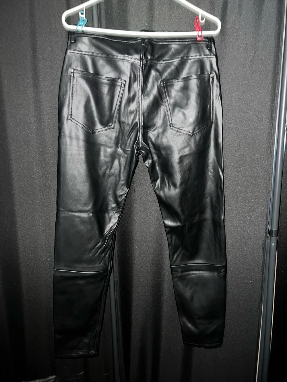 Black Faux Leather Men’s Pants